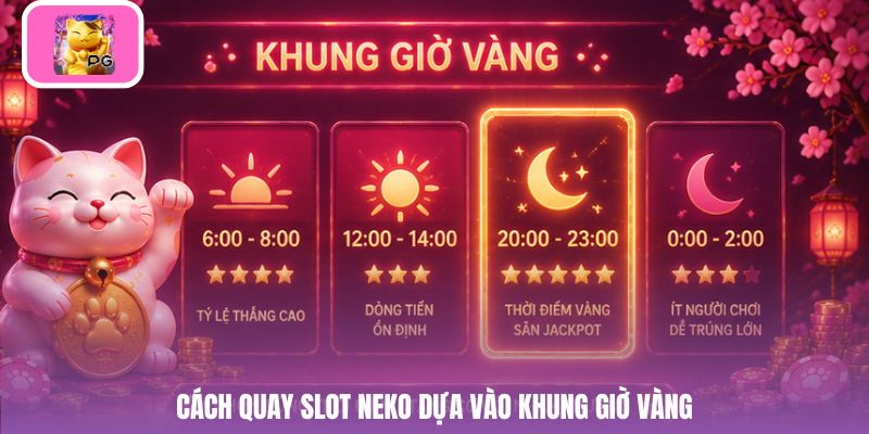 Cách quay slot neko dựa vào khung giờ vàng